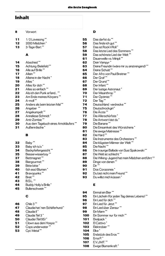 die ärzte: Songbook für Gitarre